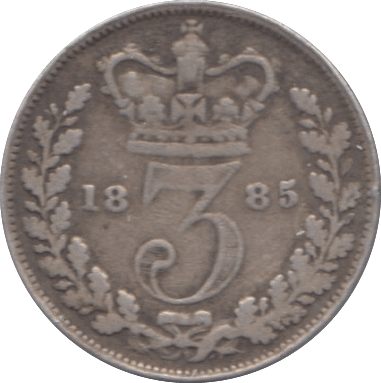 1885 SILVER THREEPENCE ( FINE ) - Threepence - Cambridgeshire Coins