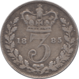 1885 SILVER THREEPENCE ( FINE ) - Threepence - Cambridgeshire Coins