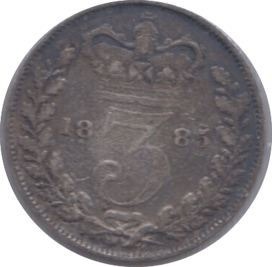 1885 SILVER THREEPENCE ( GF ) 6 - Threepence - Cambridgeshire Coins