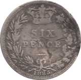 1885 SIXPENCE ( FAIR ) 2 - Sixpence - Cambridgeshire Coins