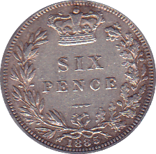 1885 SIXPENCE ( UNC ) - Sixpence - Cambridgeshire Coins