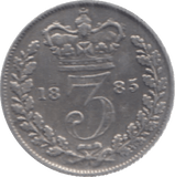 1885 THREEPENCE ( EF ) - Threepence - Cambridgeshire Coins