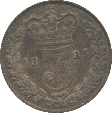 1885 THREEPENCE ( F ) 5 - threepence - Cambridgeshire Coins