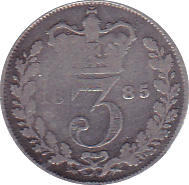 1885 THREEPENCE ( F ) - Threepence - Cambridgeshire Coins