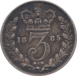 1885 THREEPENCE ( GF ) 2 - Threepence - Cambridgeshire Coins