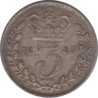 1885 THREEPENCE ( GVF ) - Threepence - Cambridgeshire Coins