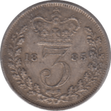 1885 THREEPENCE ( GVF ) - Threepence - Cambridgeshire Coins