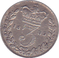 1885 THREEPENCE ( VF ) - Threepence - Cambridgeshire Coins