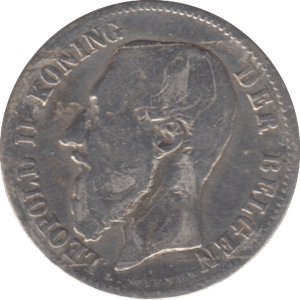 1886 BELGIUM SILVER 50 CENTIMES - SILVER WORLD COINS - Cambridgeshire Coins