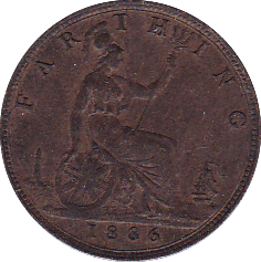 1886 FARTHING ( AUNC ) - Farthing - Cambridgeshire Coins