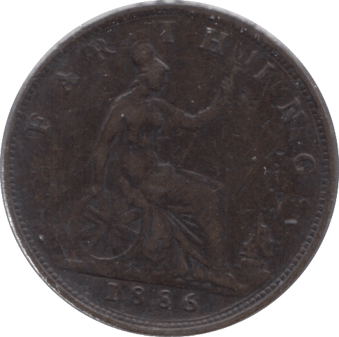 1886 FARTHING ( GVF ) - Farthing - Cambridgeshire Coins