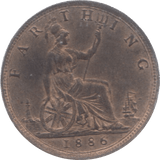 1886 FARTHING ( UNC ) 19 - Farthing - Cambridgeshire Coins