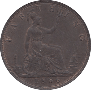 1886 FARTHING ( UNC ) 4 - Farthing - Cambridgeshire Coins
