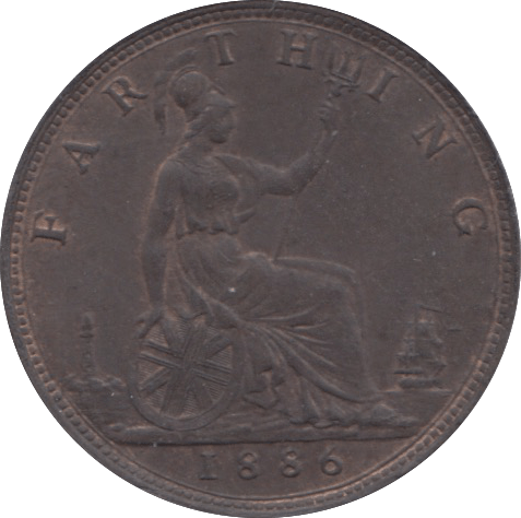 1886 FARTHING ( UNC ) 4 - Farthing - Cambridgeshire Coins