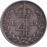 1886 FOURPENCE ( VF ) - Fourpence - Cambridgeshire Coins