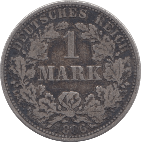 1886 GERMANY ONE MARK - SILVER WORLD COINS - Cambridgeshire Coins