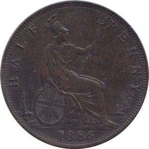 1886 HALFPENNY ( EF ) 9 - Halfpenny - Cambridgeshire Coins