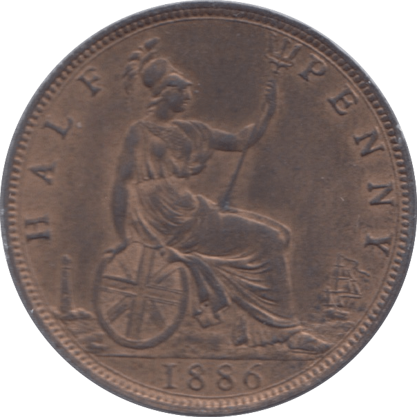 1886 HALFPENNY ( UNC ) - Halfpenny - Cambridgeshire Coins
