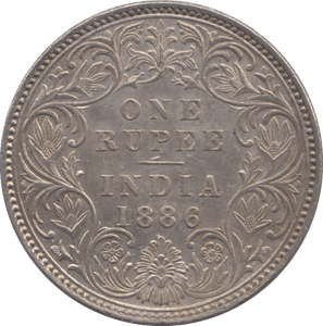 1886 INDIA SILVER ONE RUPEE - WORLD SILVER COINS - Cambridgeshire Coins