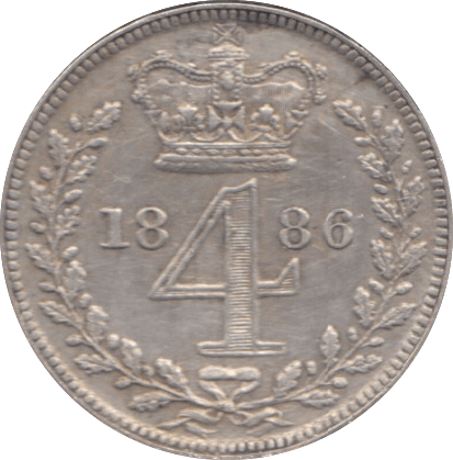 1886 MAUNDY FOURPENCE ( EF ) - Maundy Coins - Cambridgeshire Coins