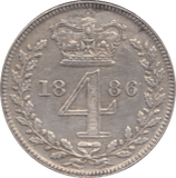1886 MAUNDY FOURPENCE ( EF ) - Maundy Coins - Cambridgeshire Coins
