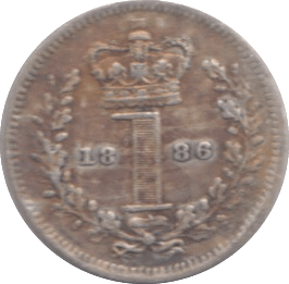 1886 MAUNDY ONE PENNY ( GVF ) - Maundy Coins - Cambridgeshire Coins