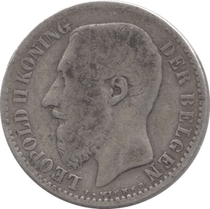 1886 SILVER 1 FRANC BELGIUM - SILVER WORLD COINS - Cambridgeshire Coins