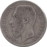 1886 SILVER 1 FRANC BELGIUM - SILVER WORLD COINS - Cambridgeshire Coins