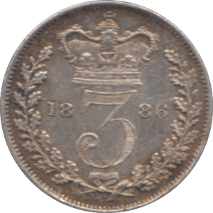 1886 SILVER THREEPENCE ( AUNC ) - Threepence - Cambridgeshire Coins