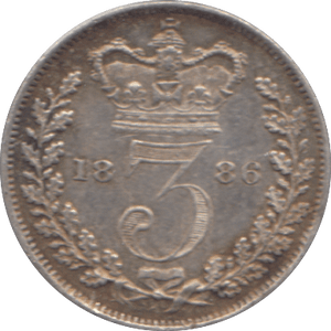 1886 SILVER THREEPENCE ( AUNC ) - Threepence - Cambridgeshire Coins