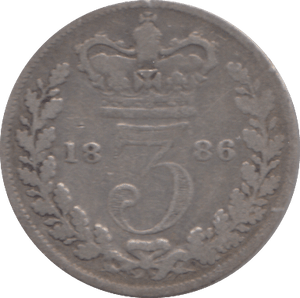 1886 SILVER THREEPENCE ( FAIR ) - Cambridgeshire Coins
