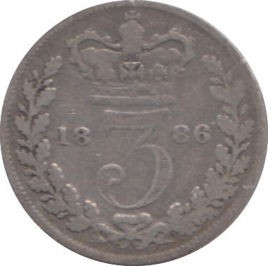 1886 SILVER THREEPENCE ( FAIR ) - Cambridgeshire Coins