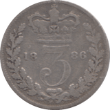 1886 SILVER THREEPENCE ( FAIR ) - Cambridgeshire Coins