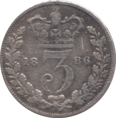 1886 SILVER THREEPENCE ( FAIR ) - Threepence - Cambridgeshire Coins