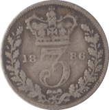 1886 SILVER THREEPENCE ( FAIR ) - Threepence - Cambridgeshire Coins