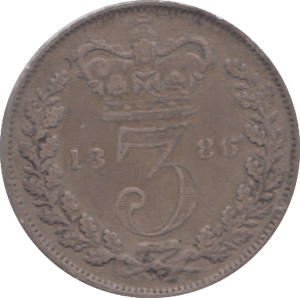 1886 SILVER THREEPENCE ( GF ) - Threepence - Cambridgeshire Coins