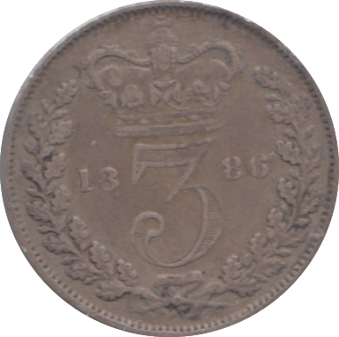 1886 SILVER THREEPENCE ( GF ) - Threepence - Cambridgeshire Coins