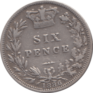 1886 SIXPENCE ( FINE ) 8 - SIXPENCE - Cambridgeshire Coins