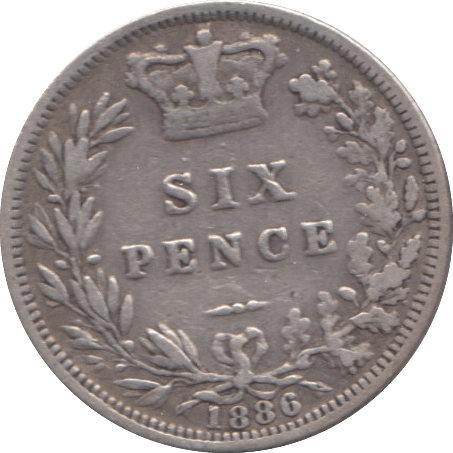 1886 SIXPENCE ( FINE ) 8 - SIXPENCE - Cambridgeshire Coins