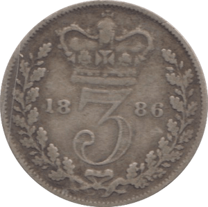 1886 THREEPENCE ( F ) 1 - Threepence - Cambridgeshire Coins