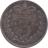 1886 THREEPENCE ( FINE ) 2 - Threepence - Cambridgeshire Coins