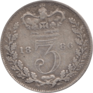 1886 THREEPENCE ( FINE ) - Threepence - Cambridgeshire Coins