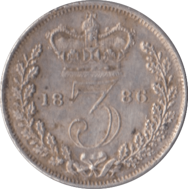 1886 THREEPENCE ( GVF ) - Threepence - Cambridgeshire Coins