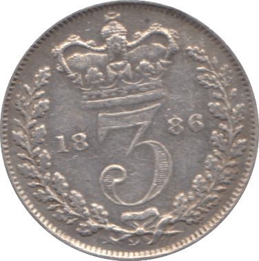 1886 THREEPENCE ( GVF ) - Threepence - Cambridgeshire Coins