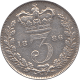 1886 THREEPENCE ( GVF ) - Threepence - Cambridgeshire Coins