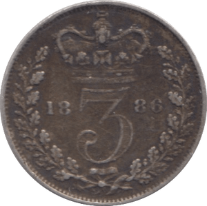 1886 THREEPENCE ( VF ) - Threepence - Cambridgeshire Coins