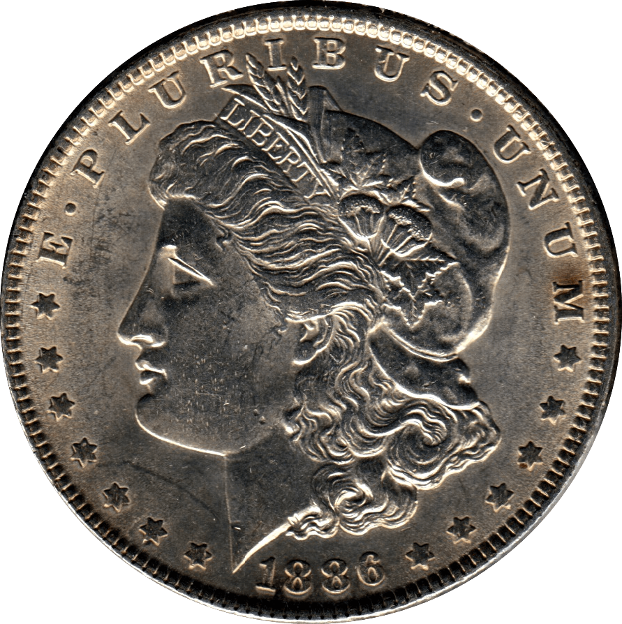 1886 USA SILVER MORGAN DOLLAR PHILADELPHIA MINT - SILVER WORLD COINS - Cambridgeshire Coins