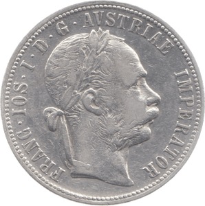 1887 AUSTRIA HUNGARY SILVER ONE FLORIN - SILVER WORLD COINS - Cambridgeshire Coins