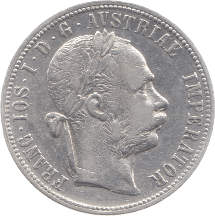 1887 AUSTRIA HUNGARY SILVER ONE FLORIN - SILVER WORLD COINS - Cambridgeshire Coins