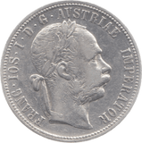 1887 AUSTRIA HUNGARY SILVER ONE FLORIN - SILVER WORLD COINS - Cambridgeshire Coins